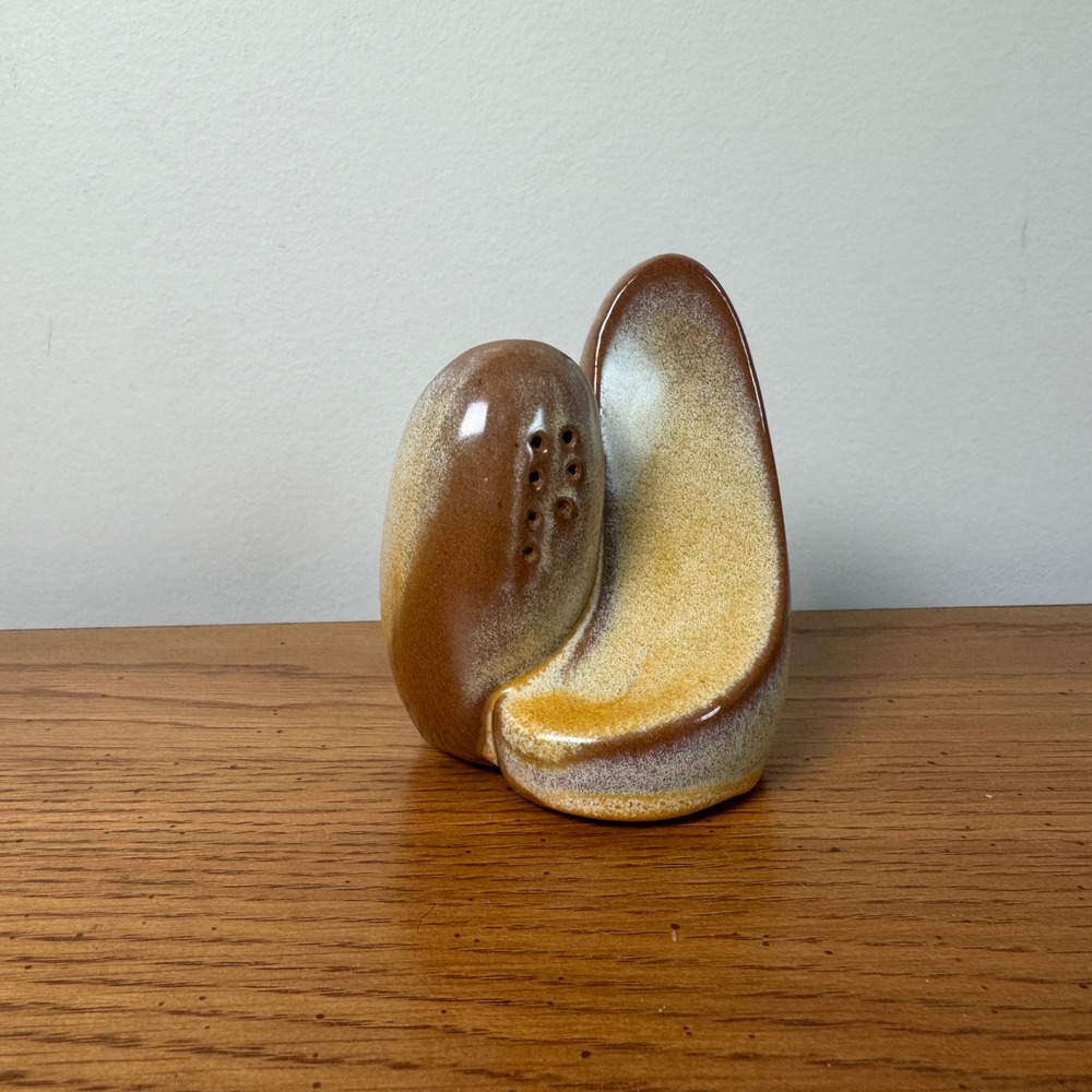 Vintage Frankoma Lazy Bones #4H Attached Salt & Pepper Shakers Mid Century Retro
